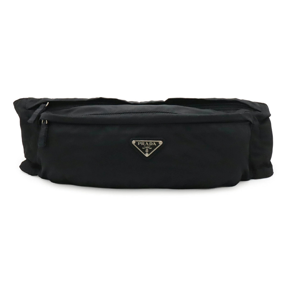 Prada Triangle Body Bag Waist Pouch Clutch Hip Black